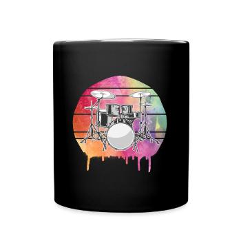 Drummer Schlagzeuger - Full Colour Mug - black - Front