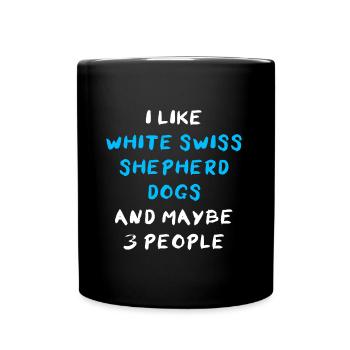 Chien de berger suisse blanc - Mug uni - noir - Devant