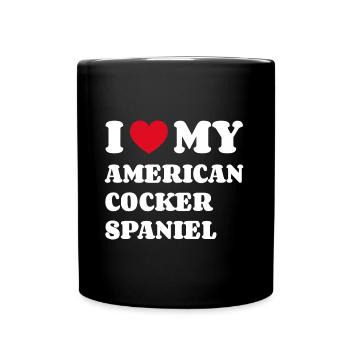 J’adore mon Cocker Américain Spaniel - Mug uni - noir - Devant