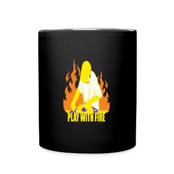 DJ joue avec le feu - Mug uni - noir - Devant