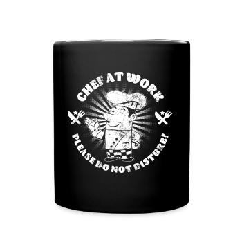 Chef au travail - Mug uni - noir - Devant