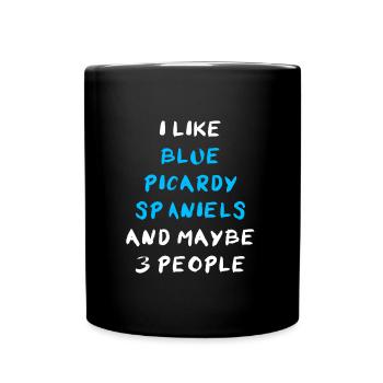 Blue Picardy Spaniel - Full Colour Mug - black - Front