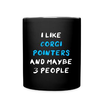 Corgi Pointer - Tasse einfarbig - Schwarz - Vorne