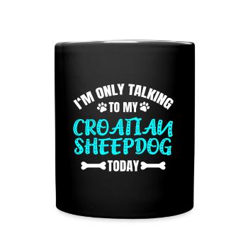 Chien de berger croate - Mug uni - noir - Devant