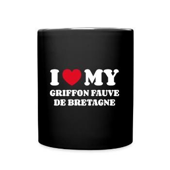 J’adore mon Griffon Fauve de Bretagne - Mug uni - noir - Devant