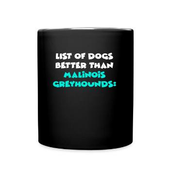 Lévriers malinois - Mug uni - noir - Devant