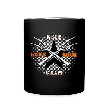 Keep Calm Lets Rock - Tasse einfarbig - Schwarz - Vorne