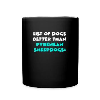 Chiens de berger des Pyrénées - Mug uni - noir - Devant