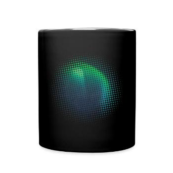 Polarlicht Nordlichter Aurora Borealis - Tasse einfarbig - Schwarz - Vorne
