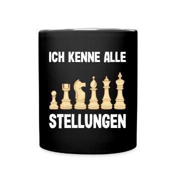 Schachspieler Schachfigur Schachbrett - Tasse einfarbig - Schwarz - Vorne