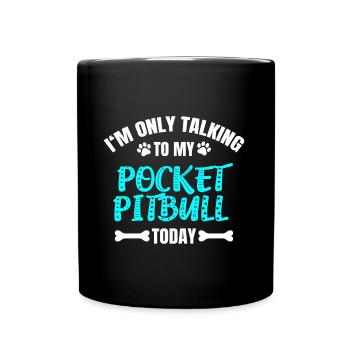 Pitbull de poche - Mug uni - noir - Devant