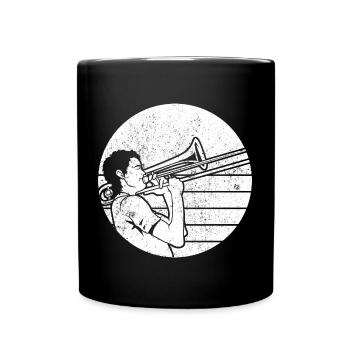 Posaune - Tasse einfarbig - Schwarz - Vorne