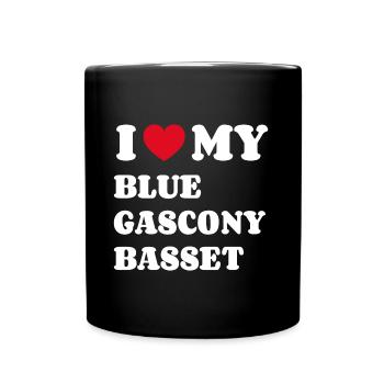 J’aime mon Basset bleu de Gascogne - Mug uni - noir - Devant