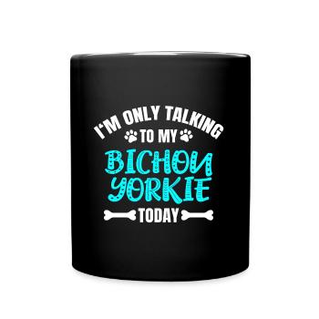 Bichon Yorkie - Full Colour Mug - black - Front