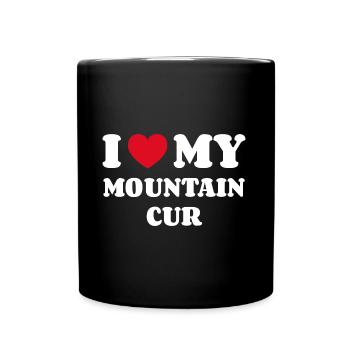 I Love My Mountain Cur - Tasse einfarbig - Schwarz - Vorne