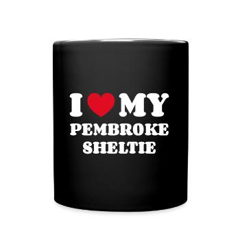 I Love My Pembroke Sheltie - Full Colour Mug - black - Front