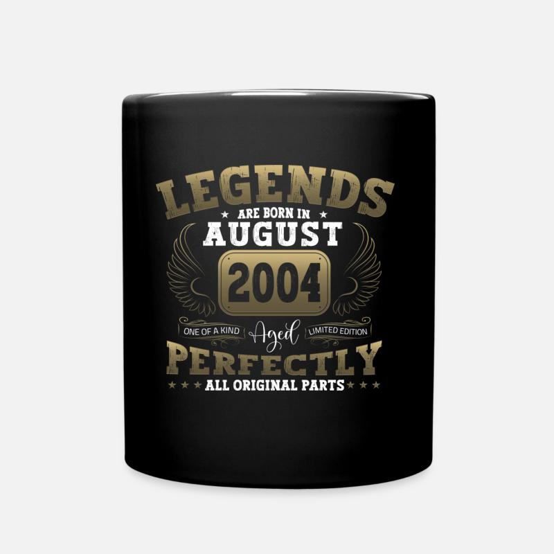 Legende August 2004 18. Geburtstag Geschenk Herren - Tasse einfarbig - Schwarz