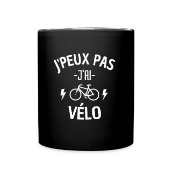 JE PEUX PAS J'AI VELO - Mug uni - noir - Devant