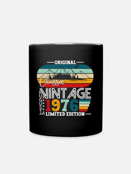 Né en 1976 cadeau de 46e anniversaire August Fun - Mug uni - noir