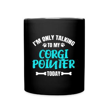 Corgi Pointer - Tasse einfarbig - Schwarz - Vorne