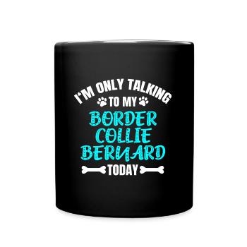 Border Collie Bernard - Tasse einfarbig - Schwarz - Vorne