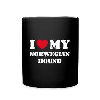 J’aime mon chien norvégien - Mug uni - noir - Devant