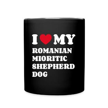 I Love My Romanian Mioritic Shepherd Dog - Full Colour Mug - black - Front