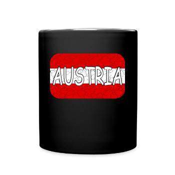 Austria Vintage Flagge - Tasse einfarbig - Schwarz - Vorne