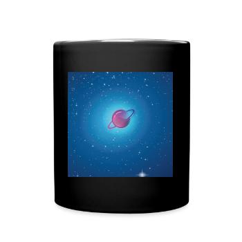 Saturn - Tasse einfarbig - Schwarz - Vorne