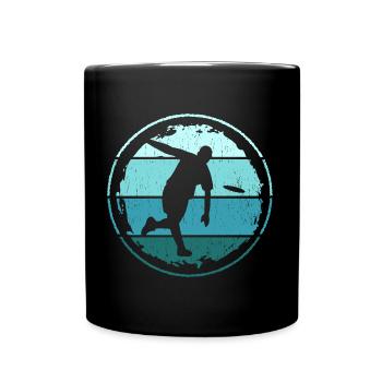 Retro Disc Golf Player Disc Golf Disc Golf Player - Mug uni - noir - Devant
