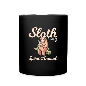 Sloth Is My Spirit Animal Faultier - Tasse einfarbig - Schwarz - Vorne