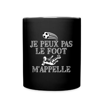Tee shirt Je peux pas j ai foot - Mug uni - noir - Devant