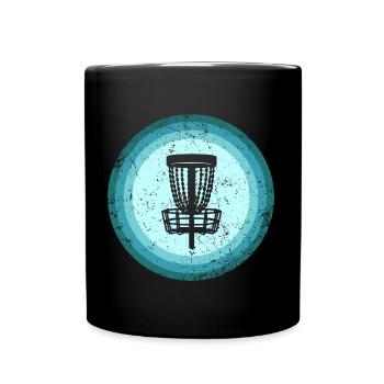 Discgolf Spieler Disc Golf Discgolfer Retro - Tasse einfarbig - Schwarz - Vorne