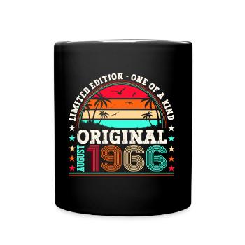 Original August Vintage 1966 Geburtstag Geschenk - Tasse einfarbig - Schwarz - Vorne