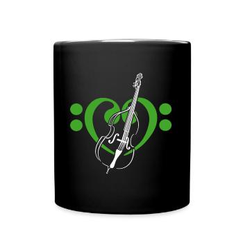 Cœur de clés basses avec contrebasse - Mug uni - noir - Devant
