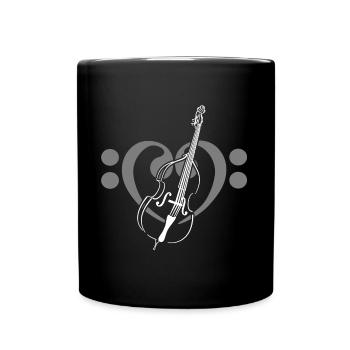 Cœur de clés basses avec contrebasse - Mug uni - noir - Devant