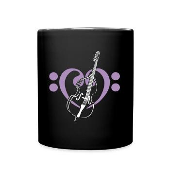 Cœur de clés basses avec contrebasse - Mug uni - noir - Devant