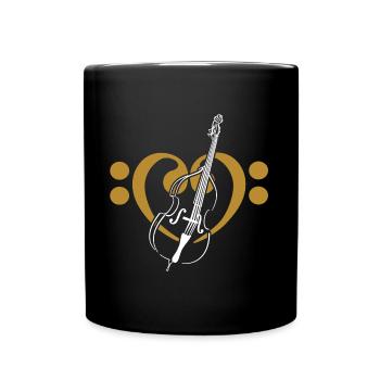 Cœur de clés basses avec contrebasse - Mug uni - noir - Devant