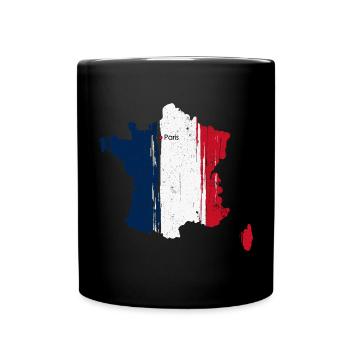 Paris Brushstroke Drapeau France - Mug uni - noir - Devant