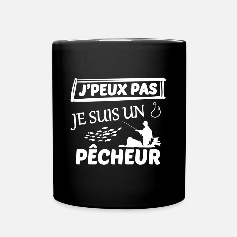 j peux pas j ai pêche - Mug uni - noir