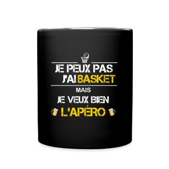 Je peux pas j ai basket humour - Mug uni - noir - Devant