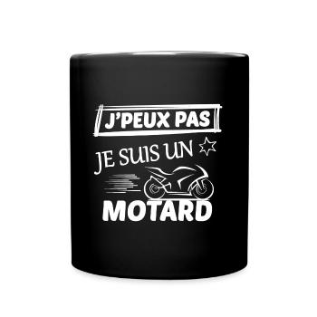 j peux pas j ai moto - Mug uni - noir - Devant