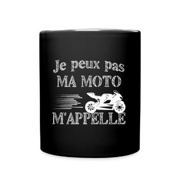 Je peux pas j ai moto - Mug uni - noir - Devant