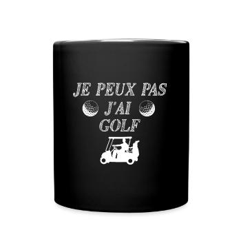 Tee shirt je peux pas j ai golf - Mug uni - noir - Devant