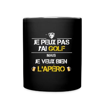 Je peux pas j ai golf humour - Mug uni - noir - Devant