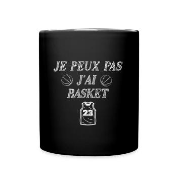 je peux pas j ai basket - Mug uni - noir - Devant