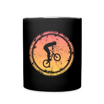 BMX Fahrer Junge BMX Fahrrad Kinder - Tasse einfarbig - Schwarz - Vorne