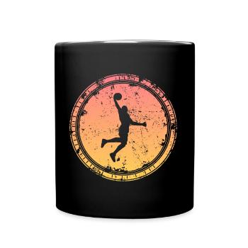 Basketball Player Retro Dunking Basketball Player - Full Colour Mug - black - Front