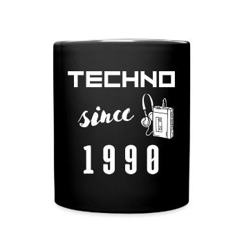 Elektronische Musik, Techno Style, Festivaloutfit - Tasse einfarbig - Schwarz - Vorne
