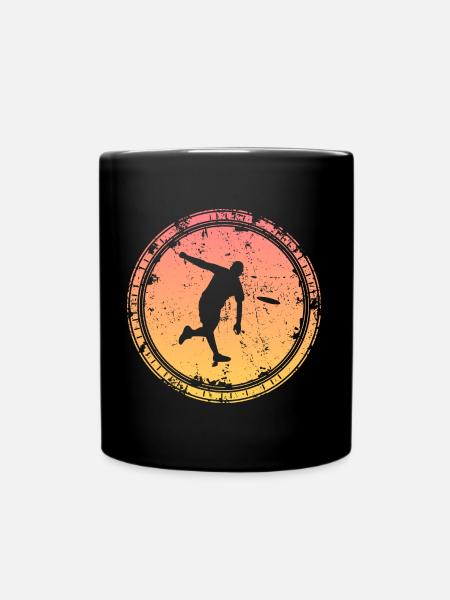 Discgolf Spieler Disc Golf retro Discgolfer Motiv - Tasse einfarbig - Schwarz